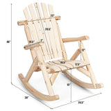 Tangkula Log Rocking Chair, Outdoor Wood Porch Rocker Chair(1 & 2, Natural)