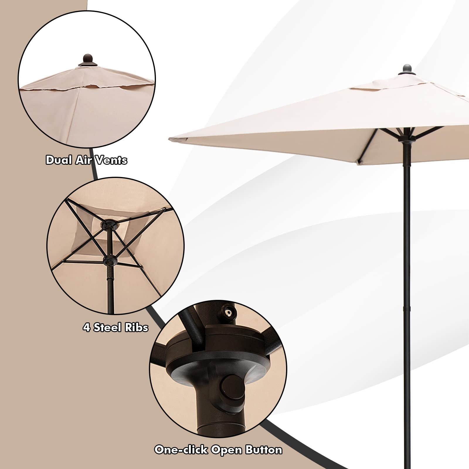 5 foot patio umbrella TANGKULA 5 FT Patio Umbrella, Outdoor Table Market Umbrella with Quick – tangkula