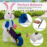 Tangkula 4FT Inflatable Easter Bunny with Pushing Cart