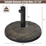 22 LBS Patio Umbrella Base, Round Outdoor Umbrella Stand