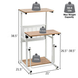 Tangkula Small Standing Desk, Height Adjustable Teacher Podium Stand