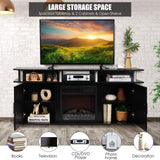 Modern TV Stand for TVs up to 70 Inches, Living Room Console Table w/2 Cabinets & Open Shelves
