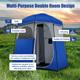 Tangkula Double-Room Shower Tent, Oversize Space Privacy Tent