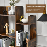 Tangkula Freestanding Tree Bookshelf, Corner Storage Organizer with 13 Open Shelves