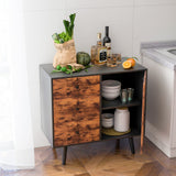 Tangkula Storage Cabinet with 3 Drawers and Door Cabinet