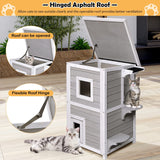 Outdoor Cat House Wooden - Tangkula