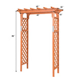 88-Inch Wooden Garden Arbor with Trellis, Decoration Outdoor Rose Arbor with Metal Connection