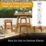 Tangkula 5 Piece Wood Patio Dining Set