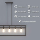 Tangkula 5-Light Island Lighting, Modern Style Domestic Linear Pendant Light Fixture