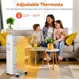 Tangkula 1500W Oil Filled Radiator Heater, Electric Space Heater with 3 Heating Modes