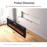 Tangkula 30 Inches Recessed Electric Fireplace, in-Wall & Wall Mounted Electric Heater