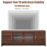 Classical TV Stand for TVs up to 70 Inches Flat Screen, Modern TV Cabinet w/Cable Management