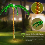 7 FT LED Lighted Palm Tree with 306 LED Lights, Outdoor & Indoor Holiday Decoration