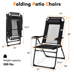 Folding Patio Dining Chairs Set of 2 - Tangkula