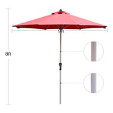 Tangkula 9 ft Patio Umbrella, Outdoor Market Table Umbrella with 1.5" Aluminum Pole