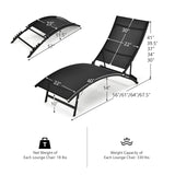 Tangkula 2 Pieces Patio Chaise Lounge Set, Foldable and Stackable Lounger Chairs