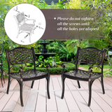 Tangkula 2 Pieces Outdoor Bistro Dining Chair Set