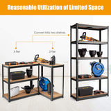 Tangkula Metal Storage Shelves, Heavy Duty Steel 5 Tier, Garage Organization Storage Rack, 36"Lx16''Wx72"H
