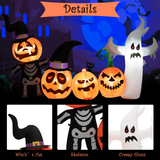 Tangkula 7.5 FT Halloween Inflatable Pumpkin Patch with Ghost, Skeleton & Witches Hats