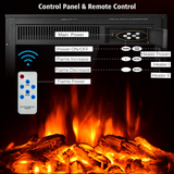 Tangkula Electric Fireplace Insert, Freestanding & Recessed Electric Fireplace Heater with Remote Control