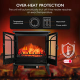 Tangkula 25 Inches Electric Fireplace Stove, 1400 W Freestanding Fireplace Heater