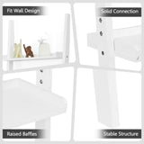 5-Tier Ladder Shelf, Wall-Leaning Bookshelf w/ Open Shelves, Plant Flower Stand