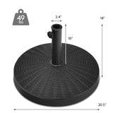 49 LBS Patio Umbrella Base, 20.5 Inch Outdoor Umbrella Stand W/Rattan Design