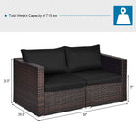 Wicker Loveseat 2 Piece - Tangkula