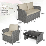 Tangkula 4 Pieces Patio Furniture Set