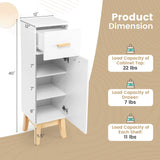 Tangkula Narrow Bathroom Storage Cabinet, Freestanding Side Storage Organizer with Adjustable Shelves