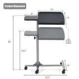 Tangkula Overbed Laptop Desk, Mobile Laptop Stand with Tilting Tabletop