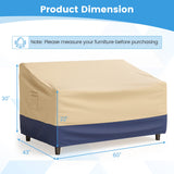 Tangkula Patio Loveseat Cover, 2-Seater Waterproof Outdoor Deep Sofa Cover with Padded Handle & Click-Close Straps