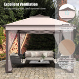 Tangkula 11x11 Ft Pop up Gazebo, 2-Tier Patio Gazebo with Netting, Carry Bag