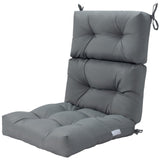 Patio High Back Chair Cushion, Tufted Chair Seat Pads with Non-Slip String Ties