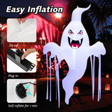 Tangkula 5 FT Halloween Inflatable Hanging Ghost, Blow-up Yard Decoration with Built-in LED Light