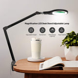 Magnifier Glass Desk Lamp with a Small 12D Lens, 5"Diameter Glass Lens