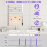 Tangkula 10-Bar Towel Warmer, Wall Mounted Electric Heated Towel Drying Rack with 1-8H Timer
