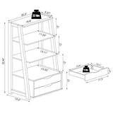 Tangkula Ladder Shelf Bookcase, Free Standing 4-Tier Bookshelf with 2 Storage Drawers