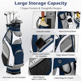 Tangkula 11" Golf Cart Bag with 14 Way Full-Length Top Dividers, Lightweight & Portable Golf Club Cart Bag with 7 Zippered Pockets