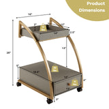 Tangkula Rolling End Table, 2-Tier Side Table w/Tray Top, Pull-Out Drawer & Lockable Casters