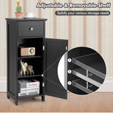 Tangkula Bathroom Floor Cabinet, Freestanding Storage Cabinet with Adjustable Shelf and Drawer, 14 x 12 x 34.5 Inches