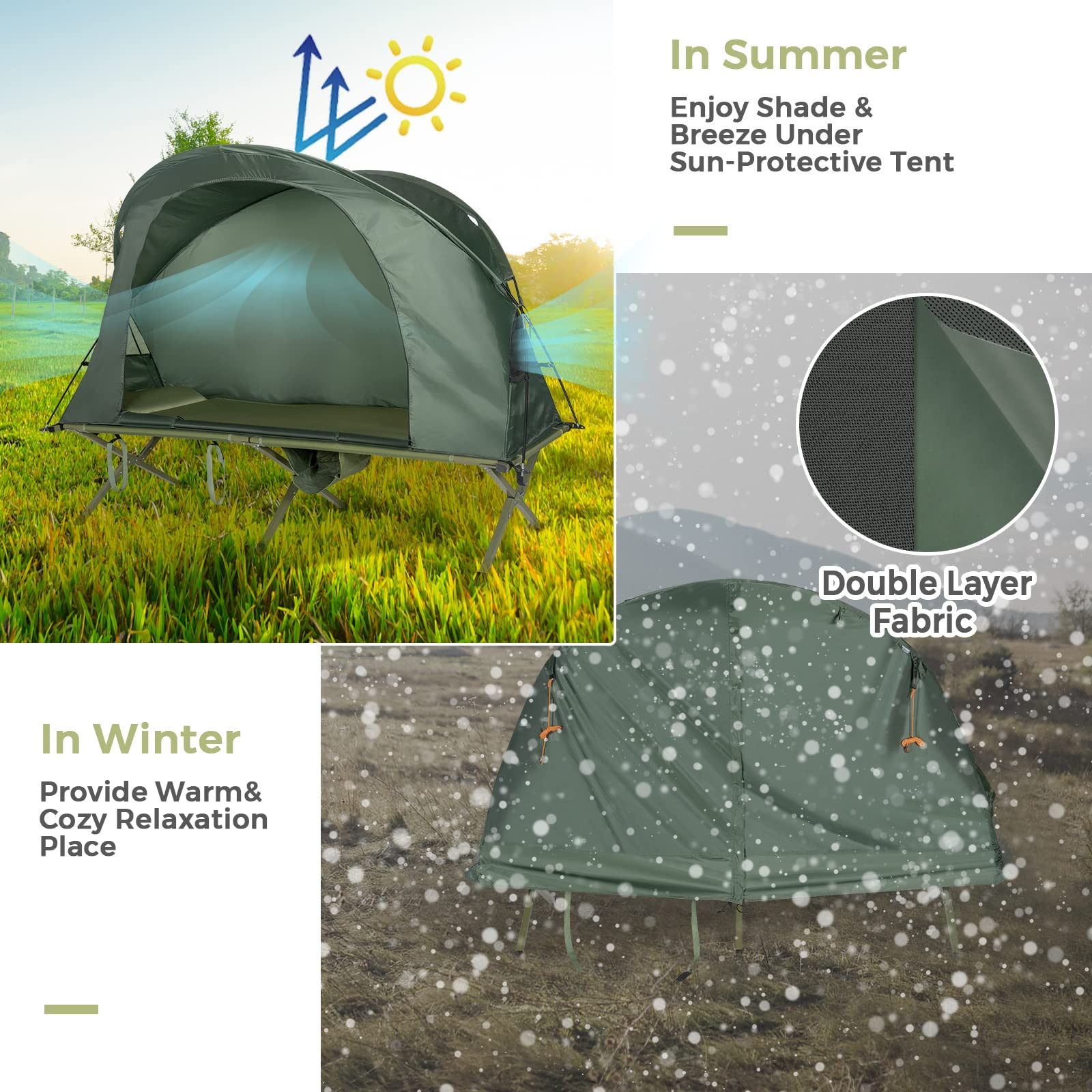 4-in-1 Camping Cot Tent - Tangkula