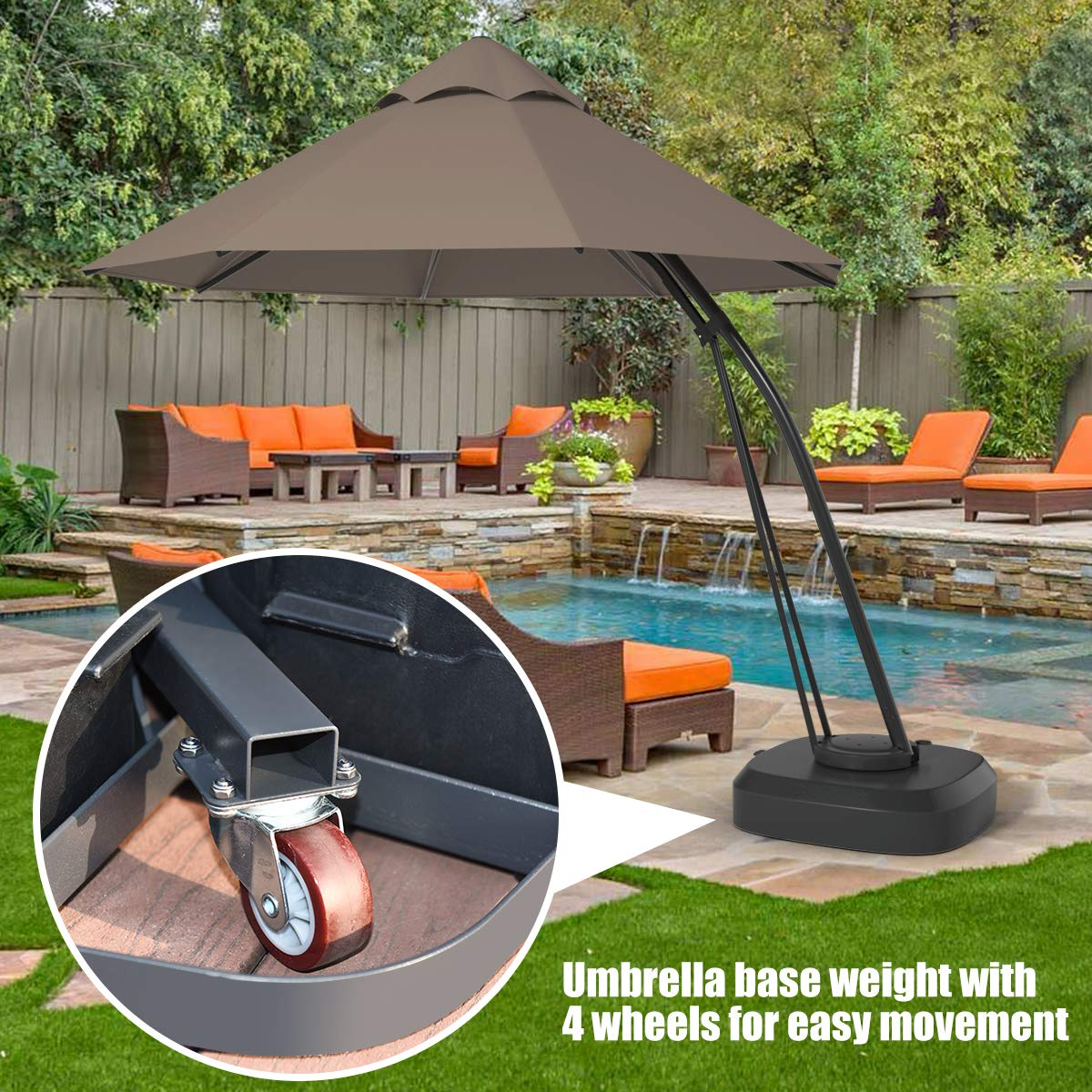 Tangkula 11 FT Offset Patio Umbrella, Aluminum Frame Double Top Hangin – tangkula Tangkula 11 FT Offset Patio Umbrella, Aluminum Frame Double Top Hangin – tangkula