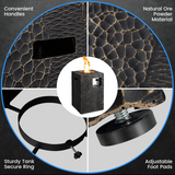 Tangkula 16 Inch Patio Propane Fire Pit, Patiojoy Electronic Ignition Square Gas Fire Pit with Protective Cover