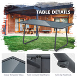 Tangkula 4 Pieces Patio Furniture Set with Tempered Glass Coffee Table (Gray)
