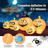 Tangkula 8 FT Halloween Inflatable Pumpkin Patch Lanterns with Witches' Cat