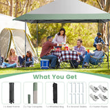 Tangkula 13FT x 13FT Pop-Up Gazebo, UV Canopy Tent with 4 Reinforced Ribs