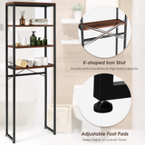 Tangkula 4-Tier Over-The-Toilet Storage Rack, Bathroom Space Saver w/Sturdy Metal Frame