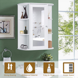 Tangkula Bathroom Medicine Cabinet, Wall Mounted Bathroom Cabinet with Mirror Door and Shelves