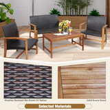 Tangkula 4-Piece PE Rattan Patio Furniture Set, Outdoor Conversation Set
